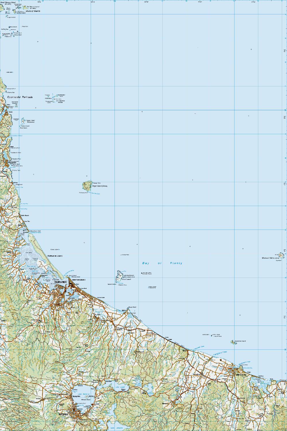 Topo map of Tauranga