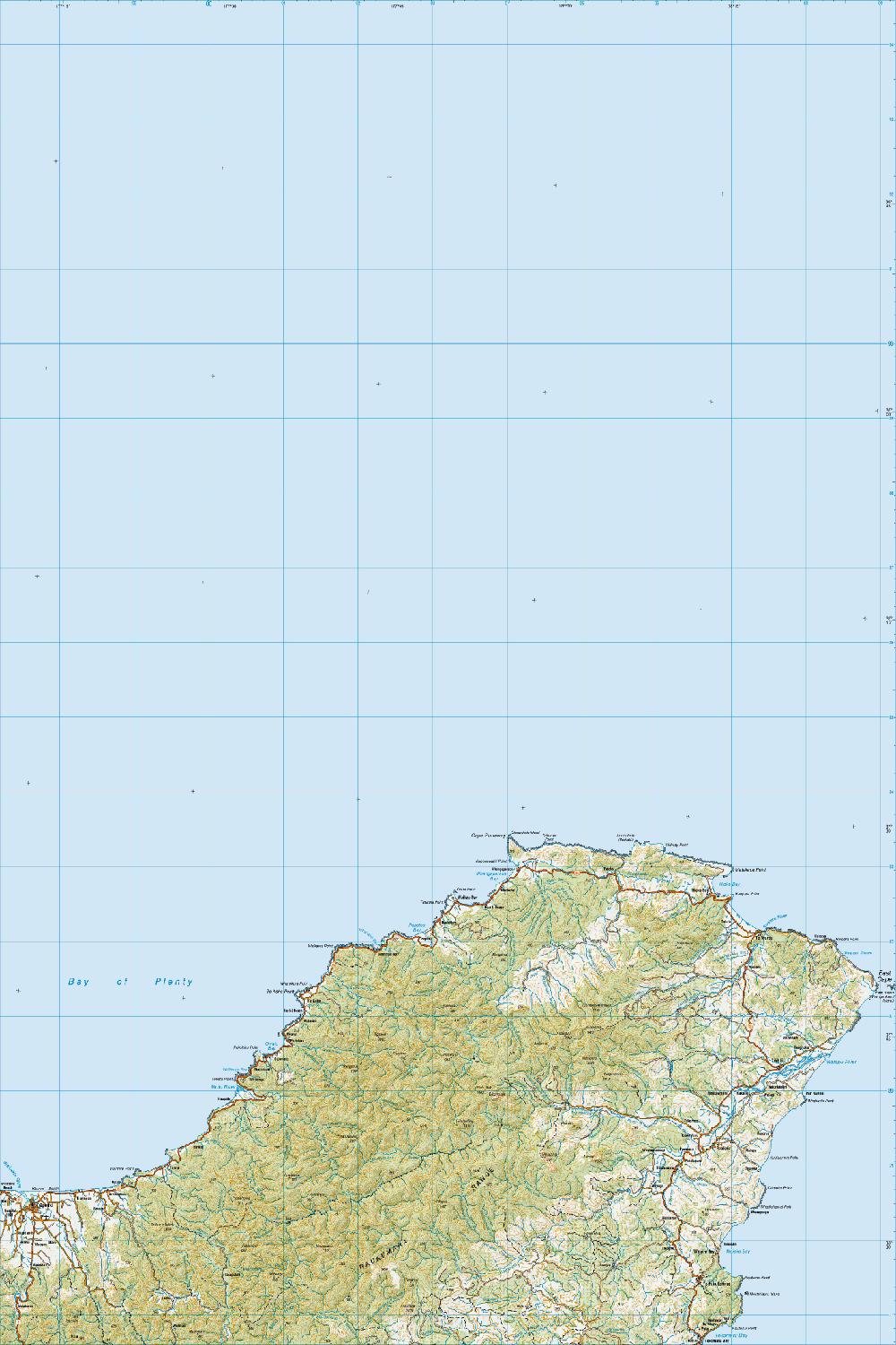 Topo map of East Cape