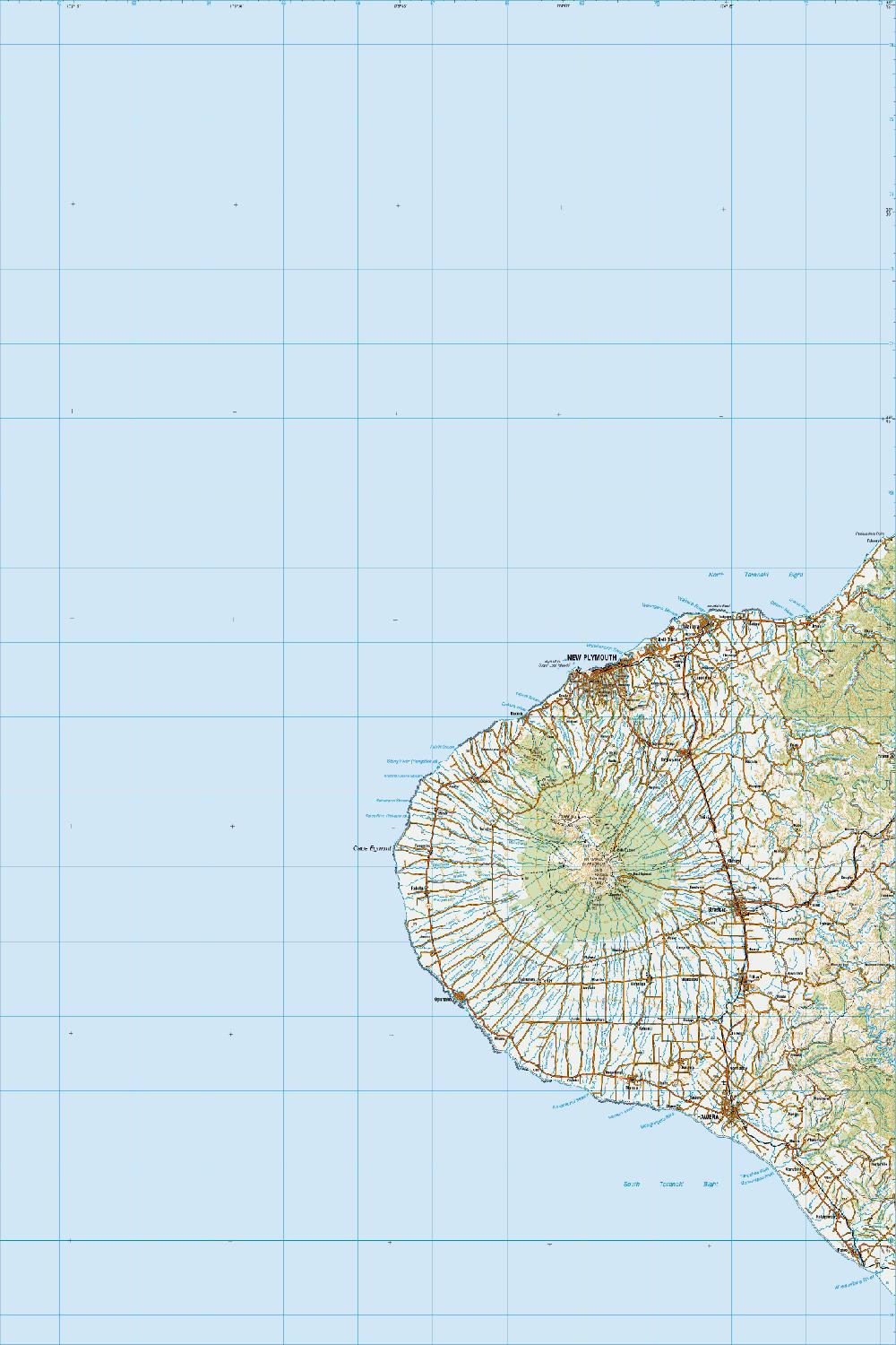 Topo map of New Plymouth