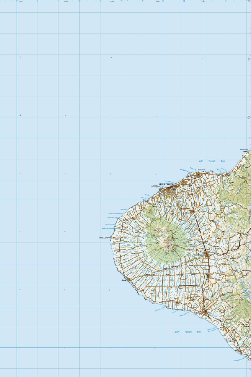 Topo map of New Plymouth