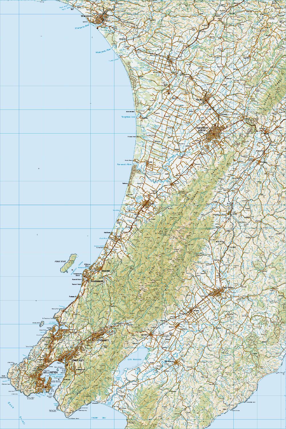 Topo map of Palmerston North