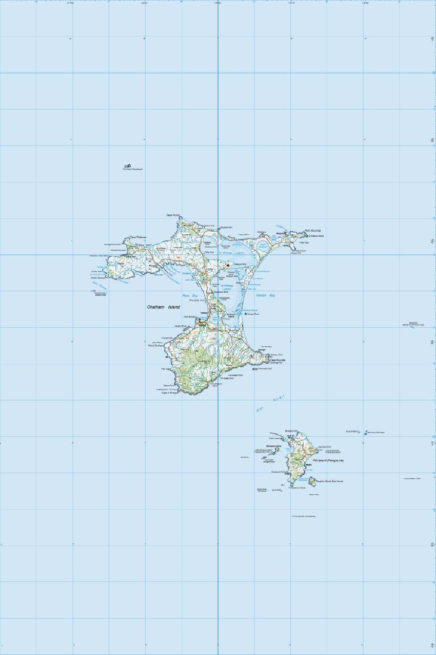 Topo map of Chatham Islands