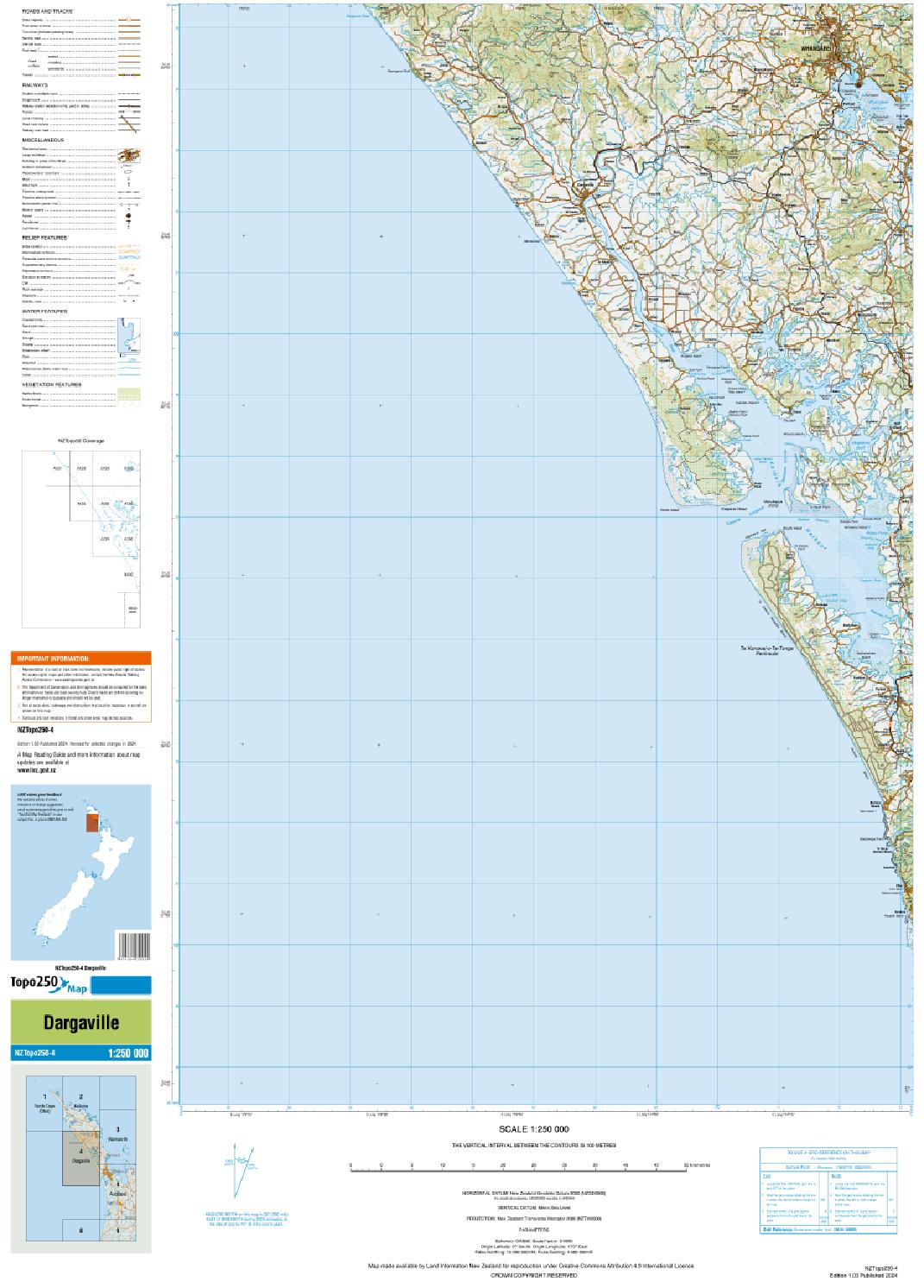 Topo map of Dargaville