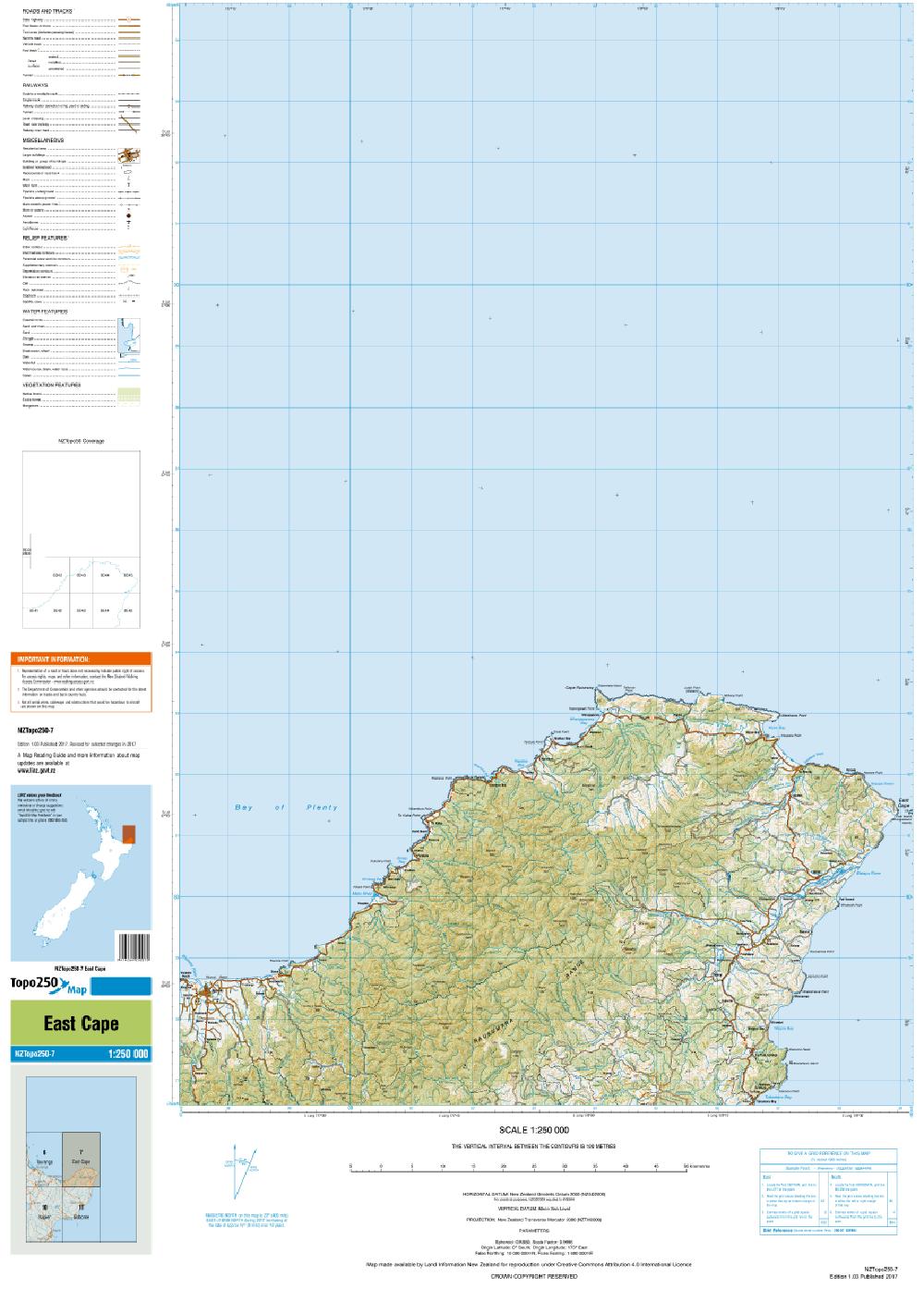 Topo map of East Cape