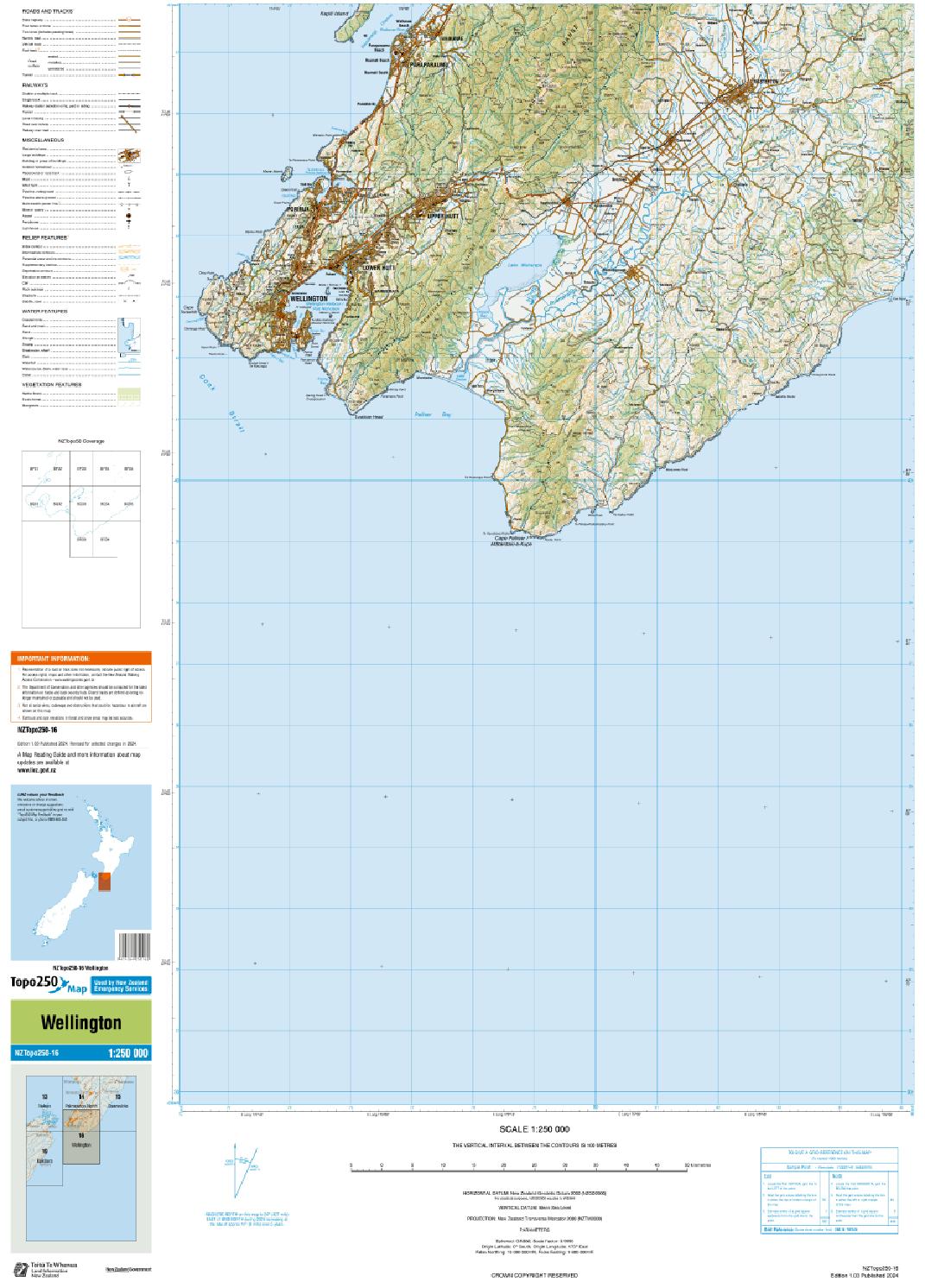 Topo map of Wellington