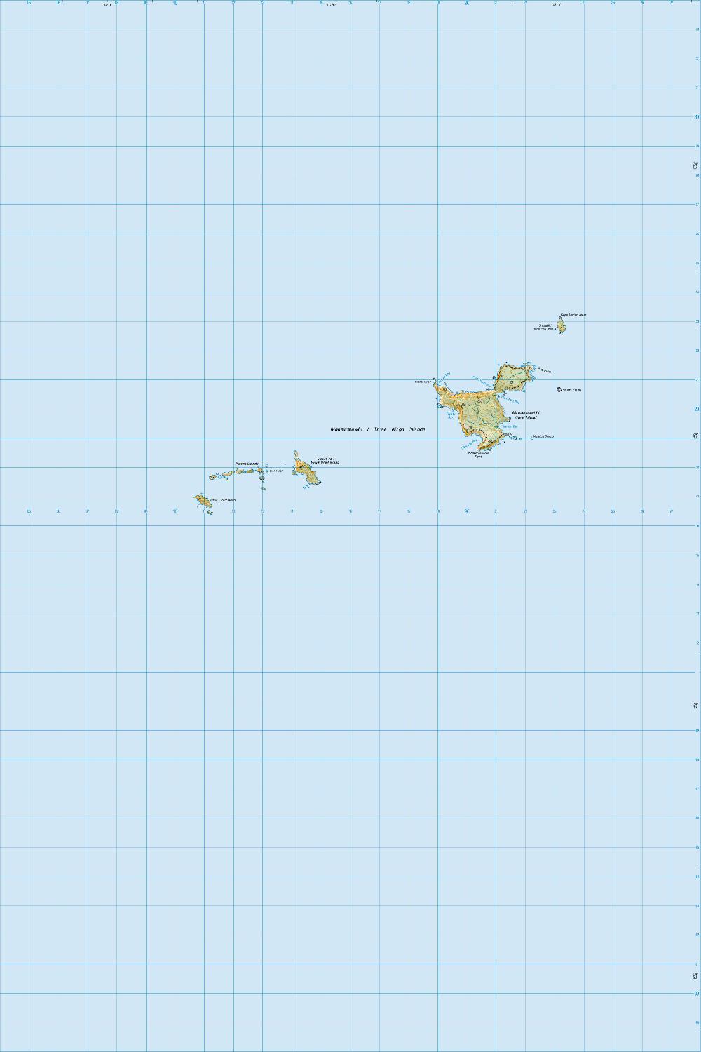 Topo map of Manawatāwhi / Three Kings Islands