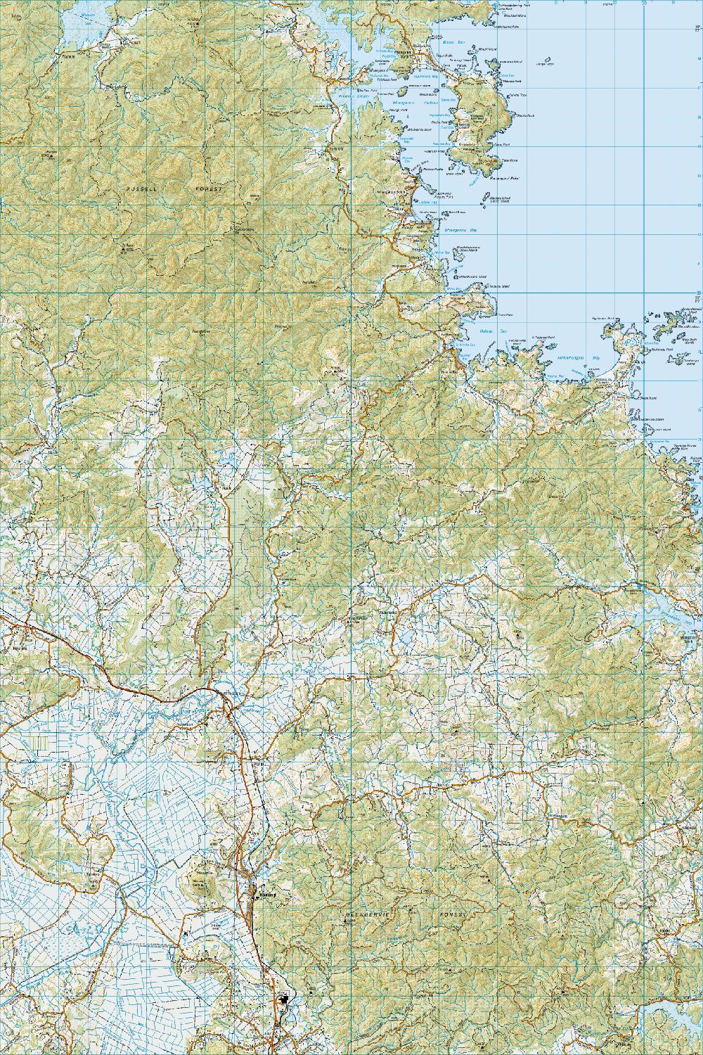 Topo map of Whangaruru
