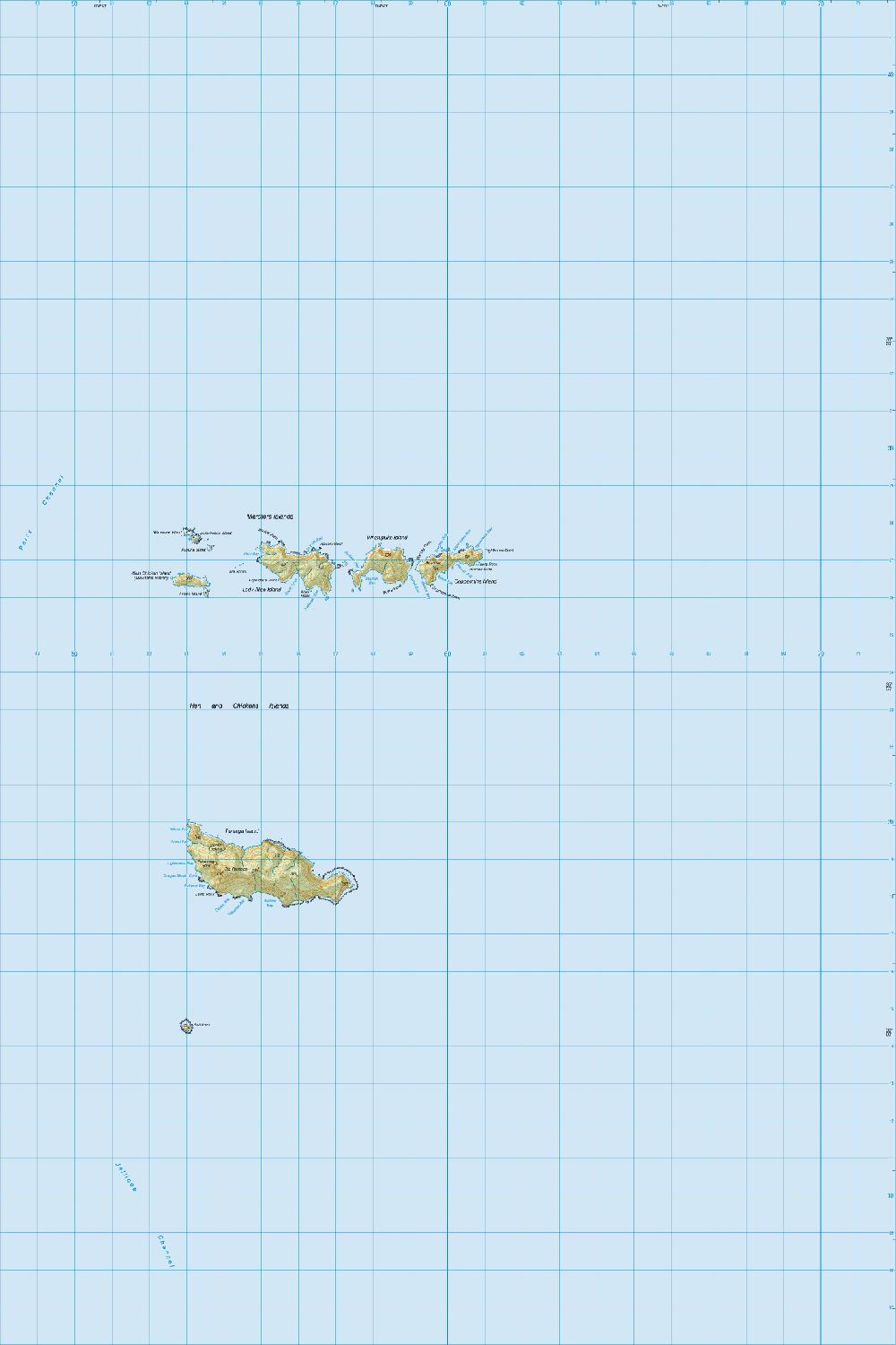 Topo map of Hen and Chicken Islands