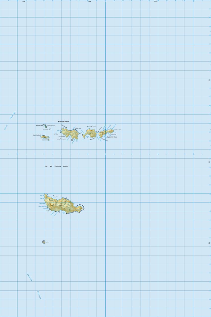 Topo map of Hen and Chicken Islands