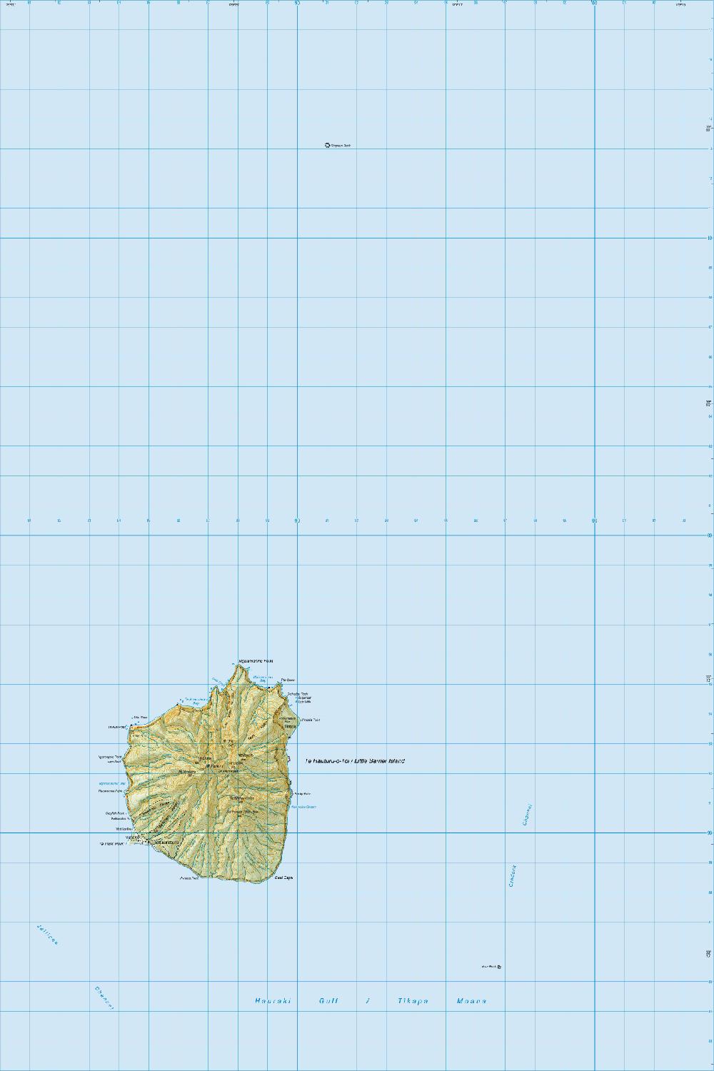 Topo map of Te Hauturu-o-Toi / Little Barrier Island