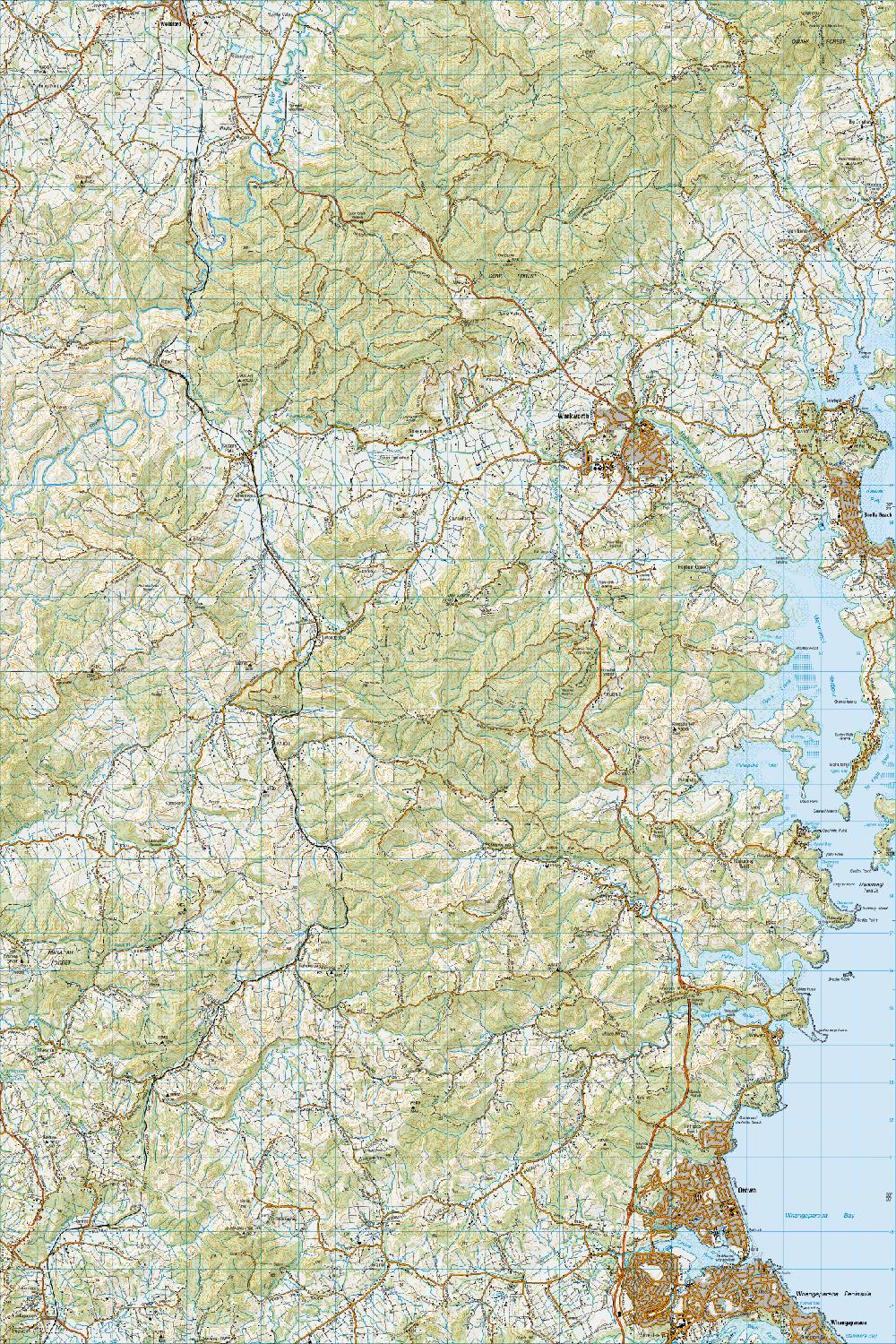 Topo map of Warkworth