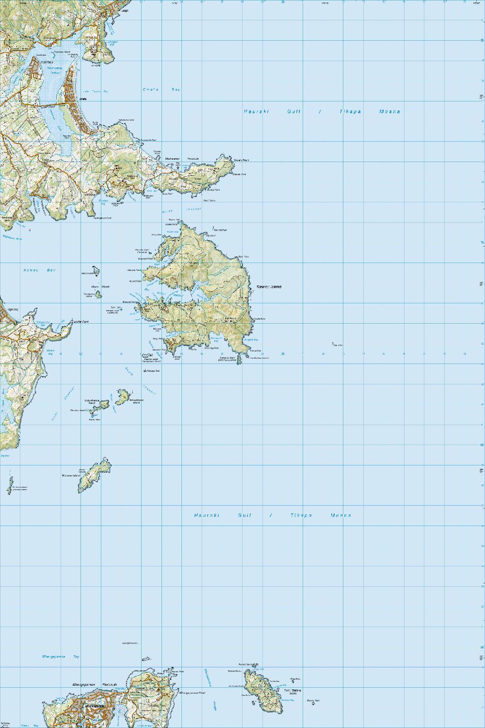 Topo50 Map AZ32 Kawau Island Toit Te Whenua Land Information   AZ32 GeoTifv1 05 Thumbnail 