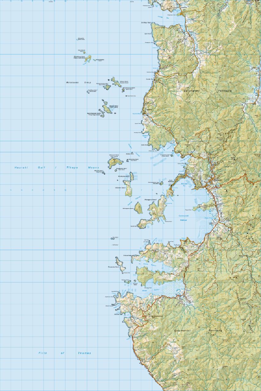 Topo map of Coromandel