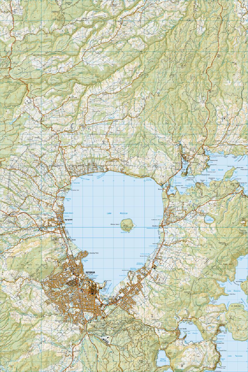 Topo map of Rotorua