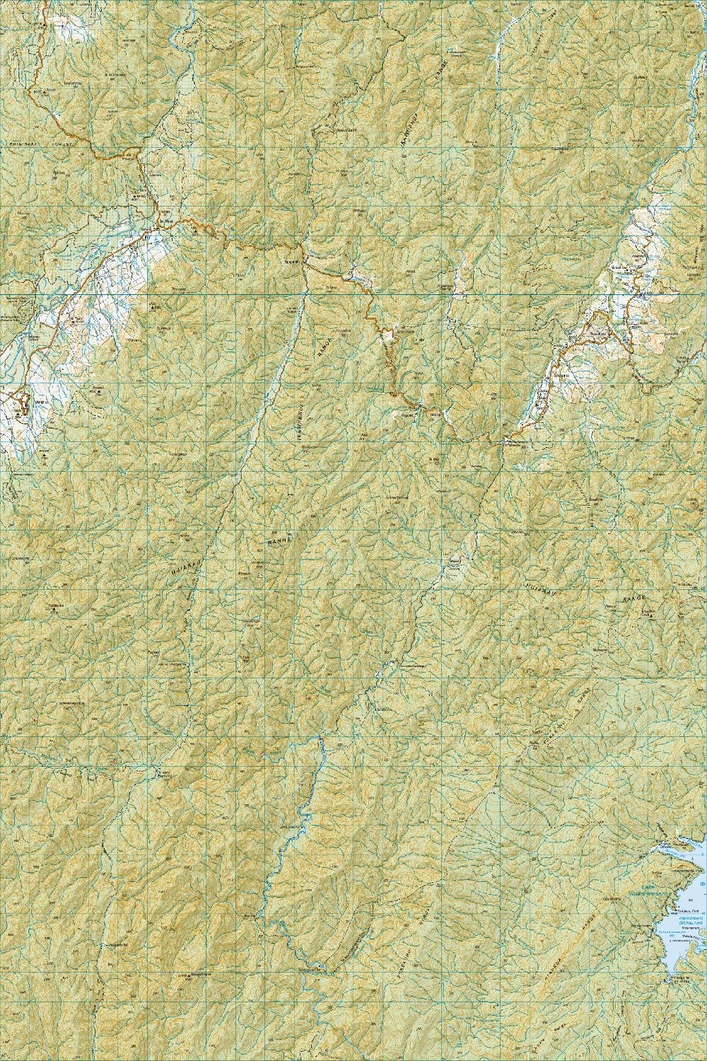 Topo map of Ruatahuna