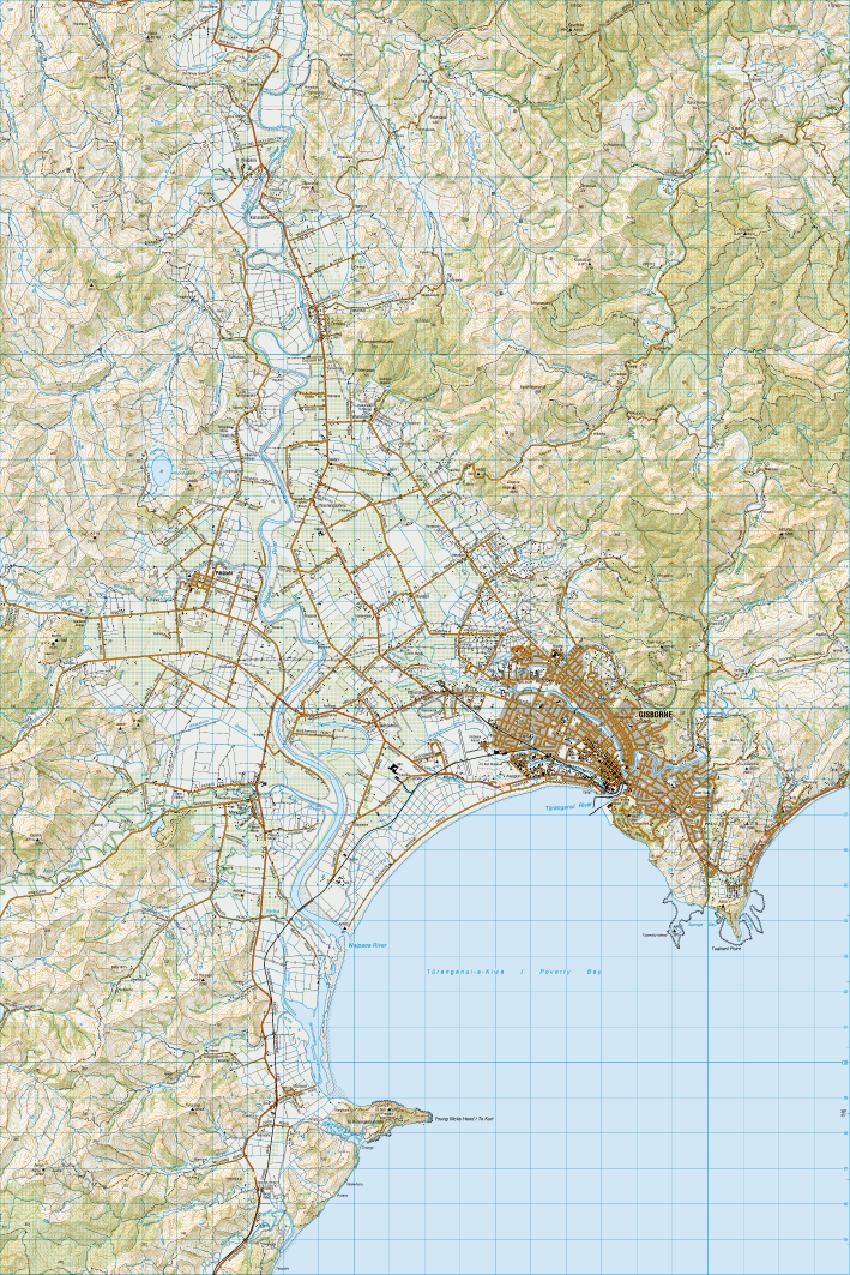 Topo map of Gisborne