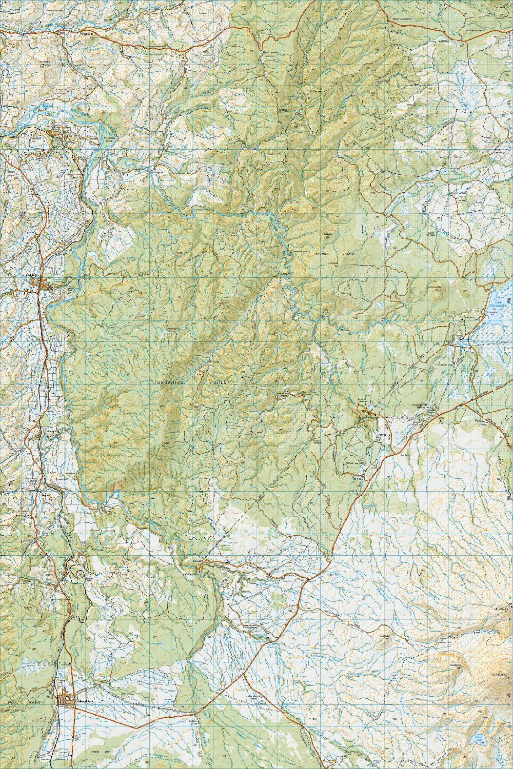 Topo map of Raurimu