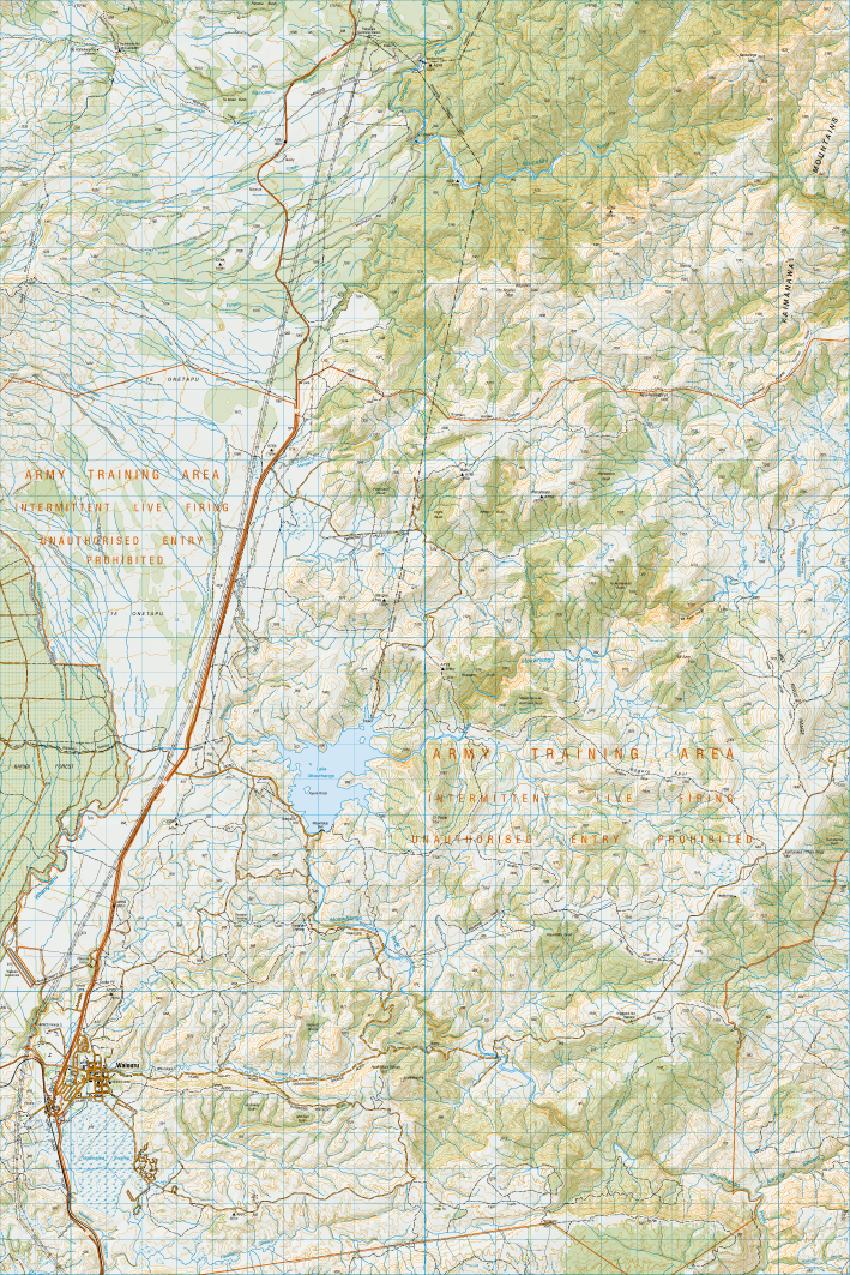 Topo map of Waiouru