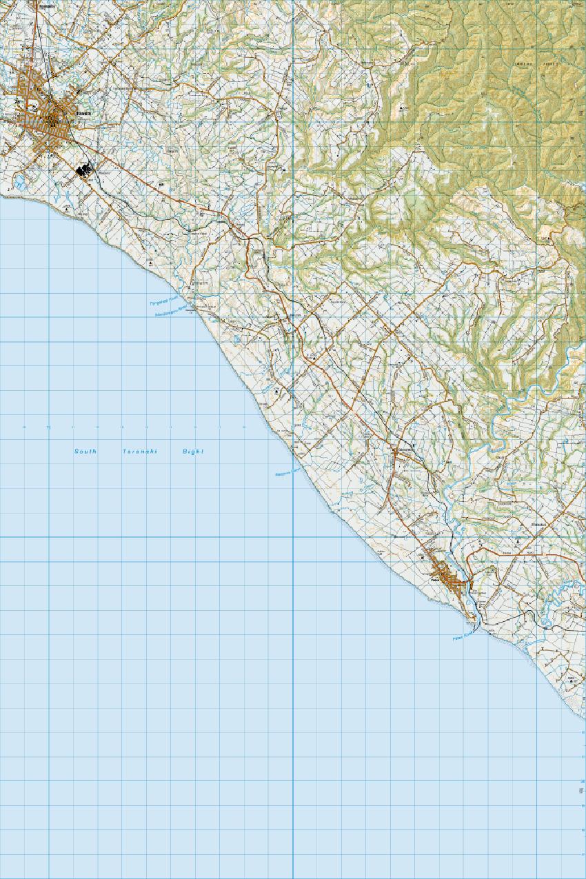 Topo map of Pātea