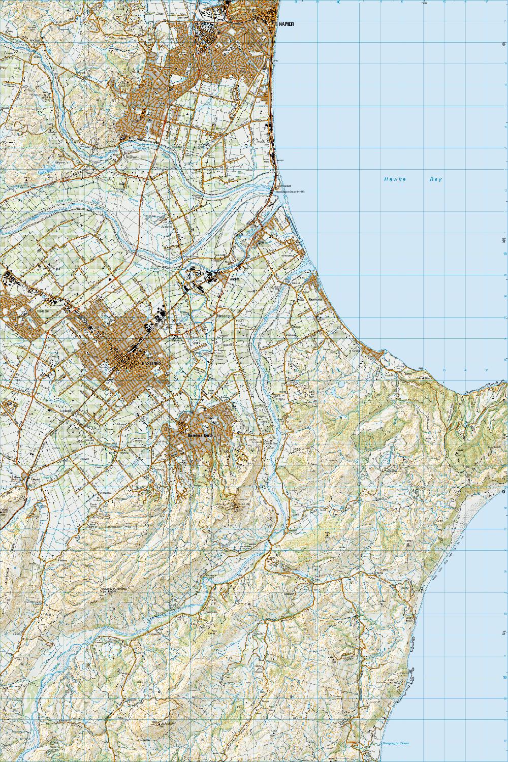Topo map of Hastings