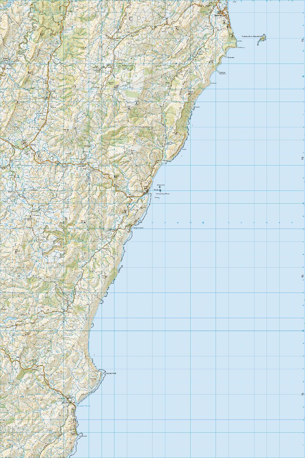 Topo map of Waimarama