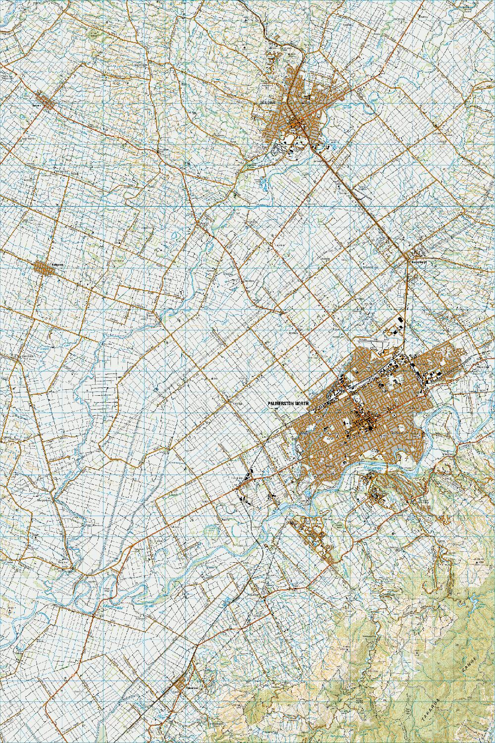 Topo map of Palmerston North