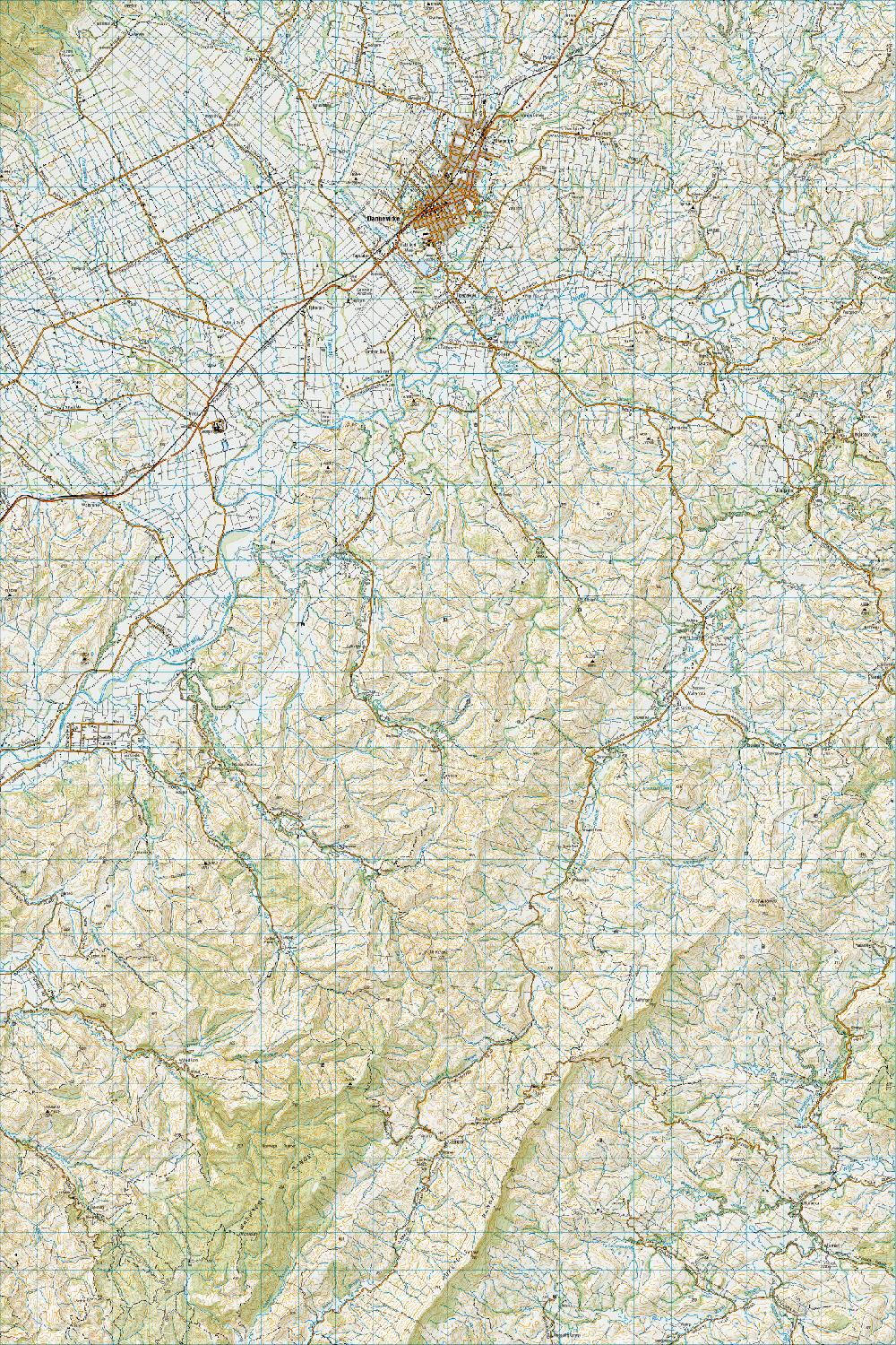 Topo map of Dannevirke