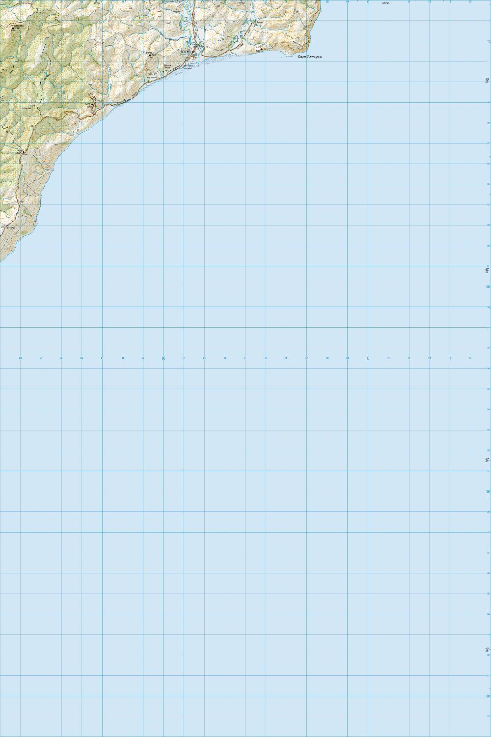 Topo map of Cape Turnagain