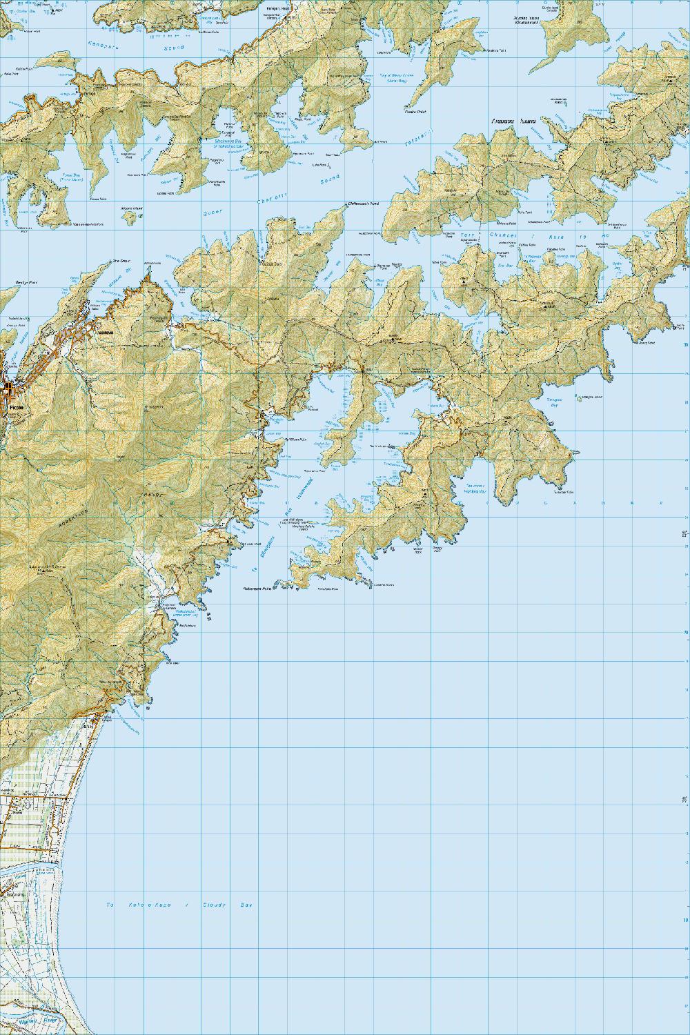 Topo50 map: BQ29 - Waikawa | Toitū Te Whenua - Land Information New Zealand