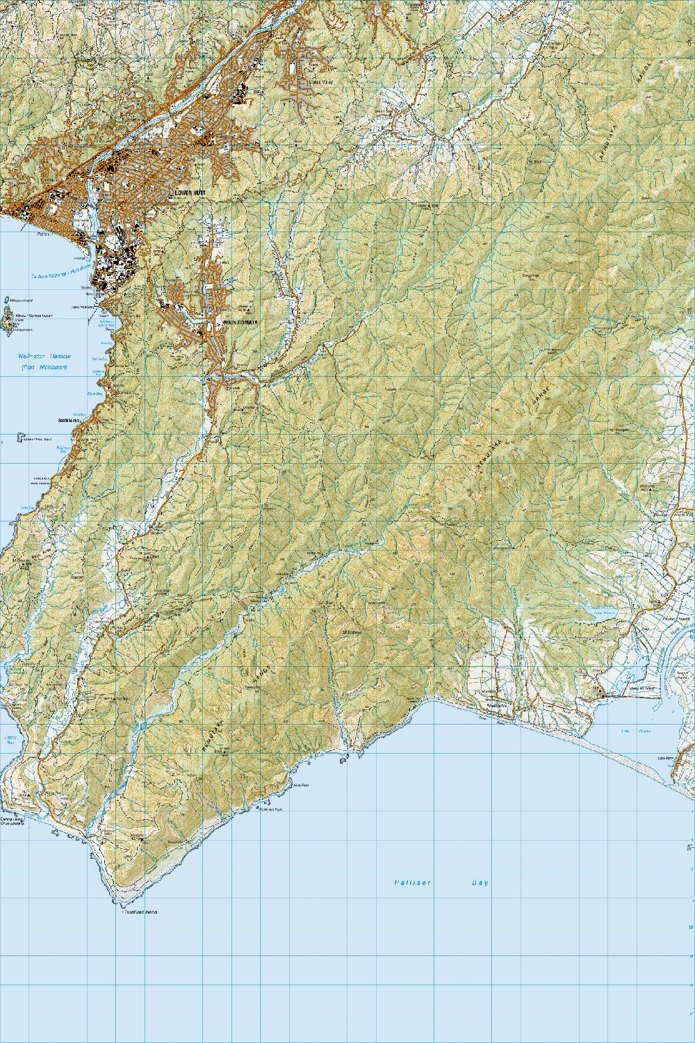 Topo map of Lower Hutt