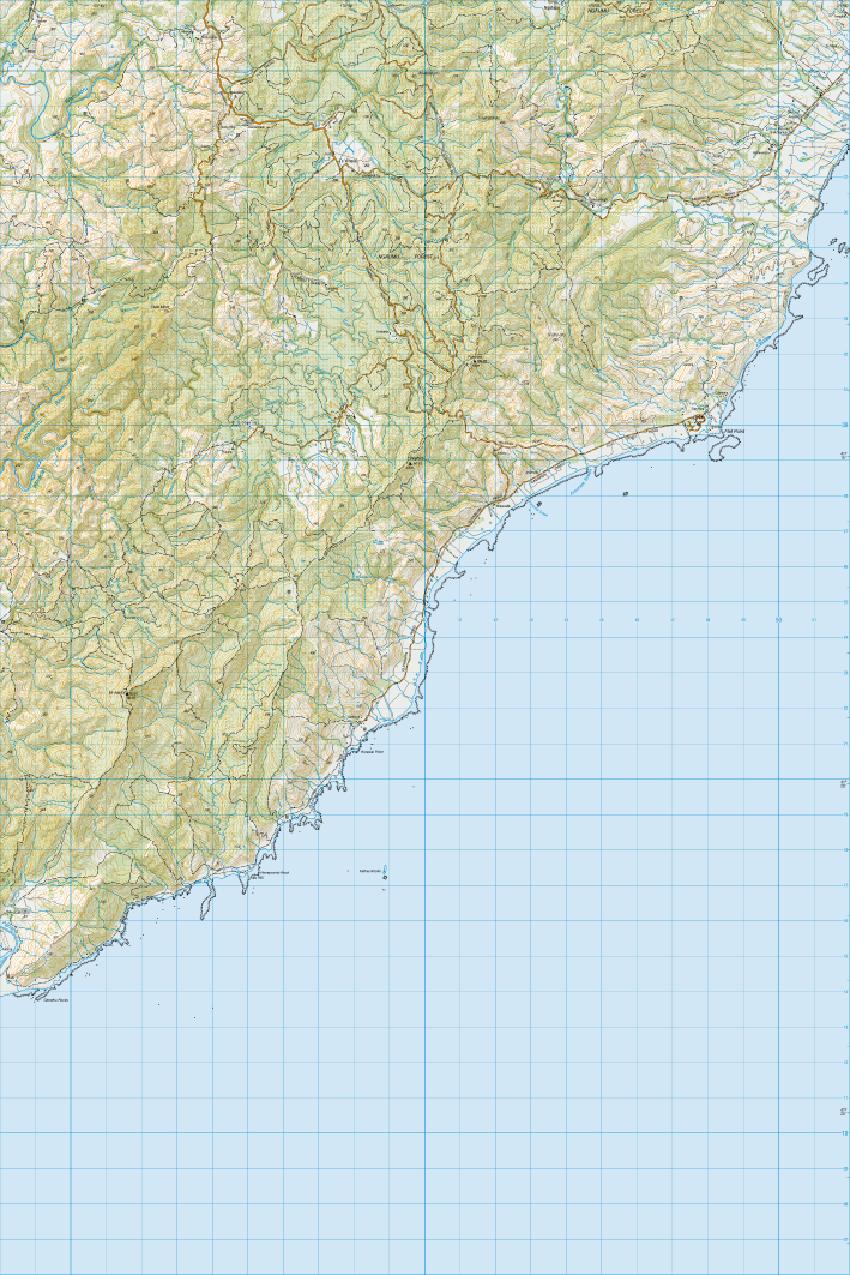 Topo map of Te Wharau