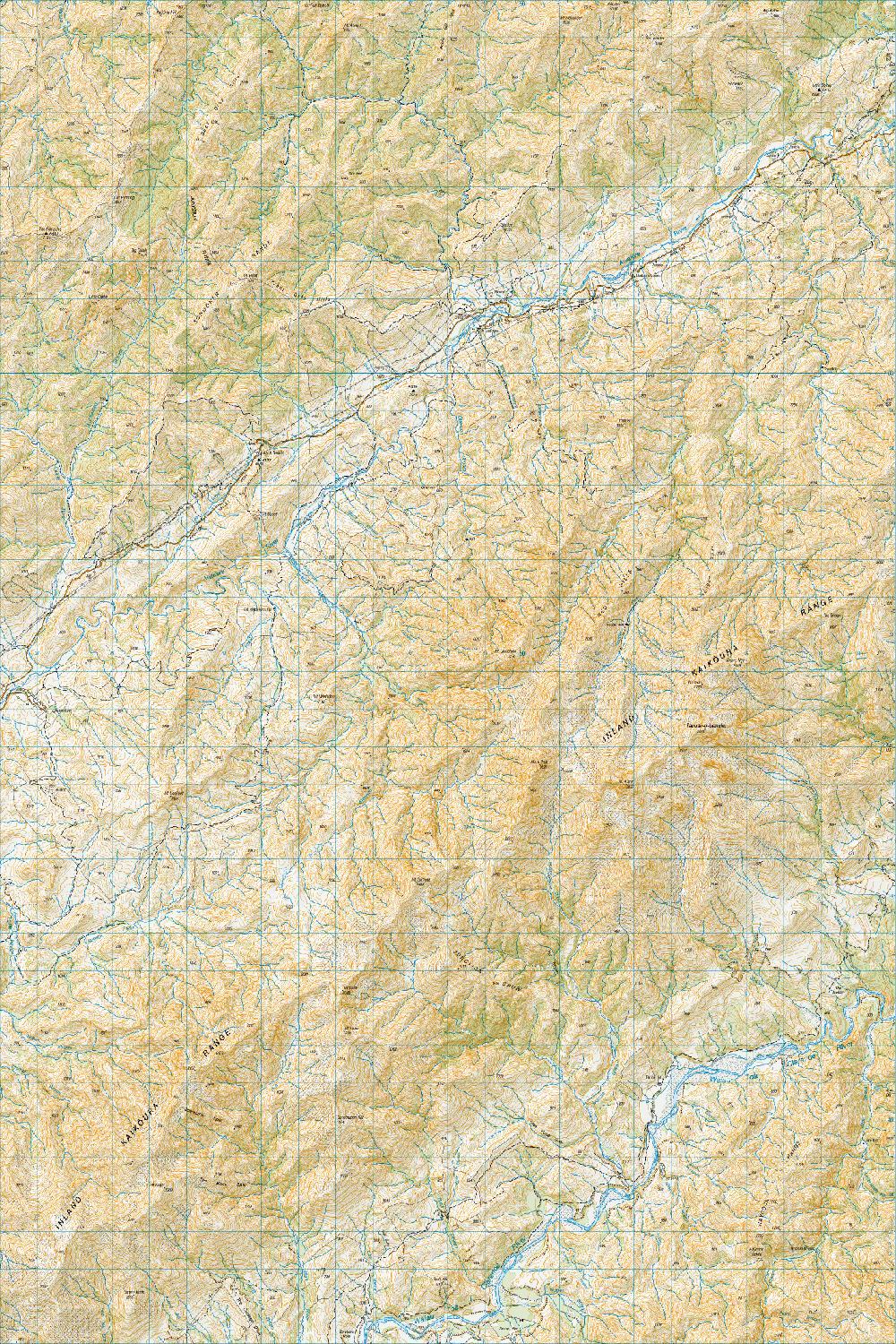 Topo map of Tapuae-o-Uenuku