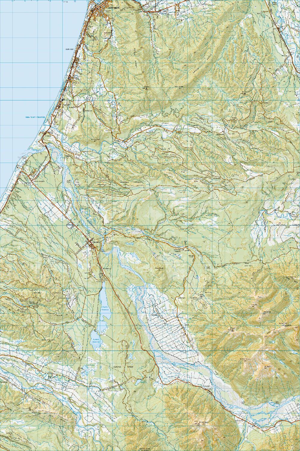Topo map of Kumara