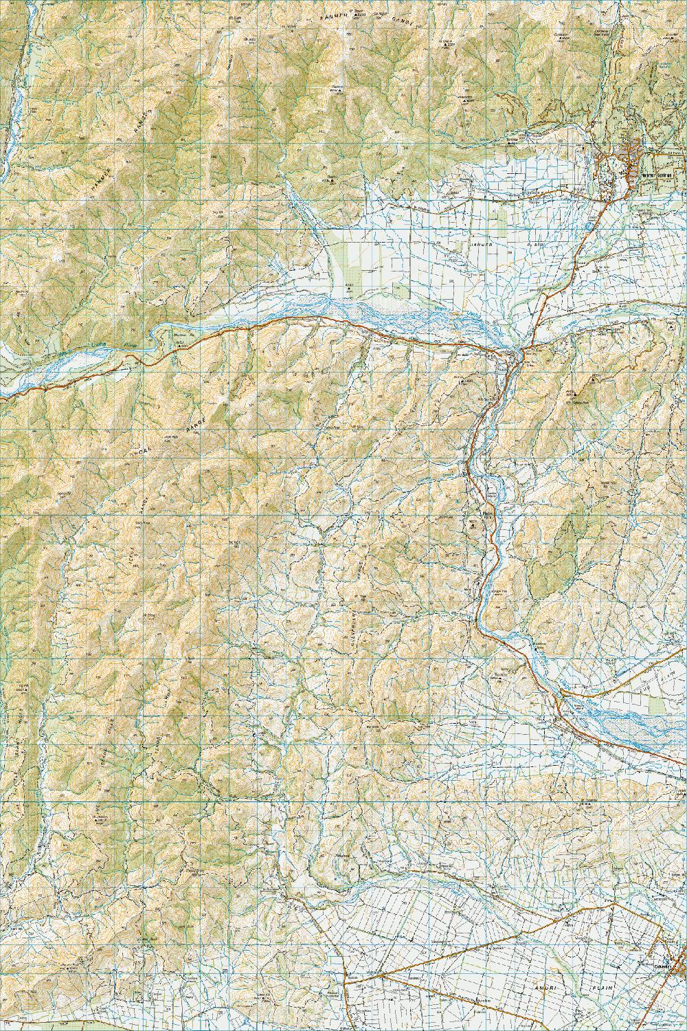 Topo map of Hanmer Springs
