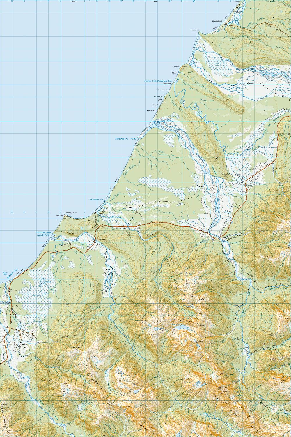 Topo map of Gillespies Beach