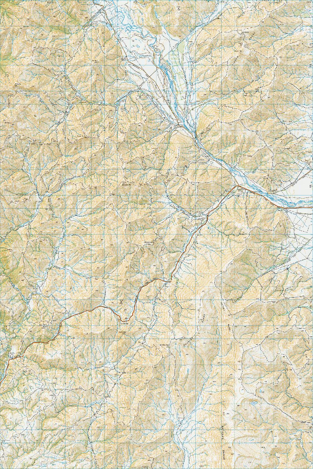 Topo map of Lindis Pass