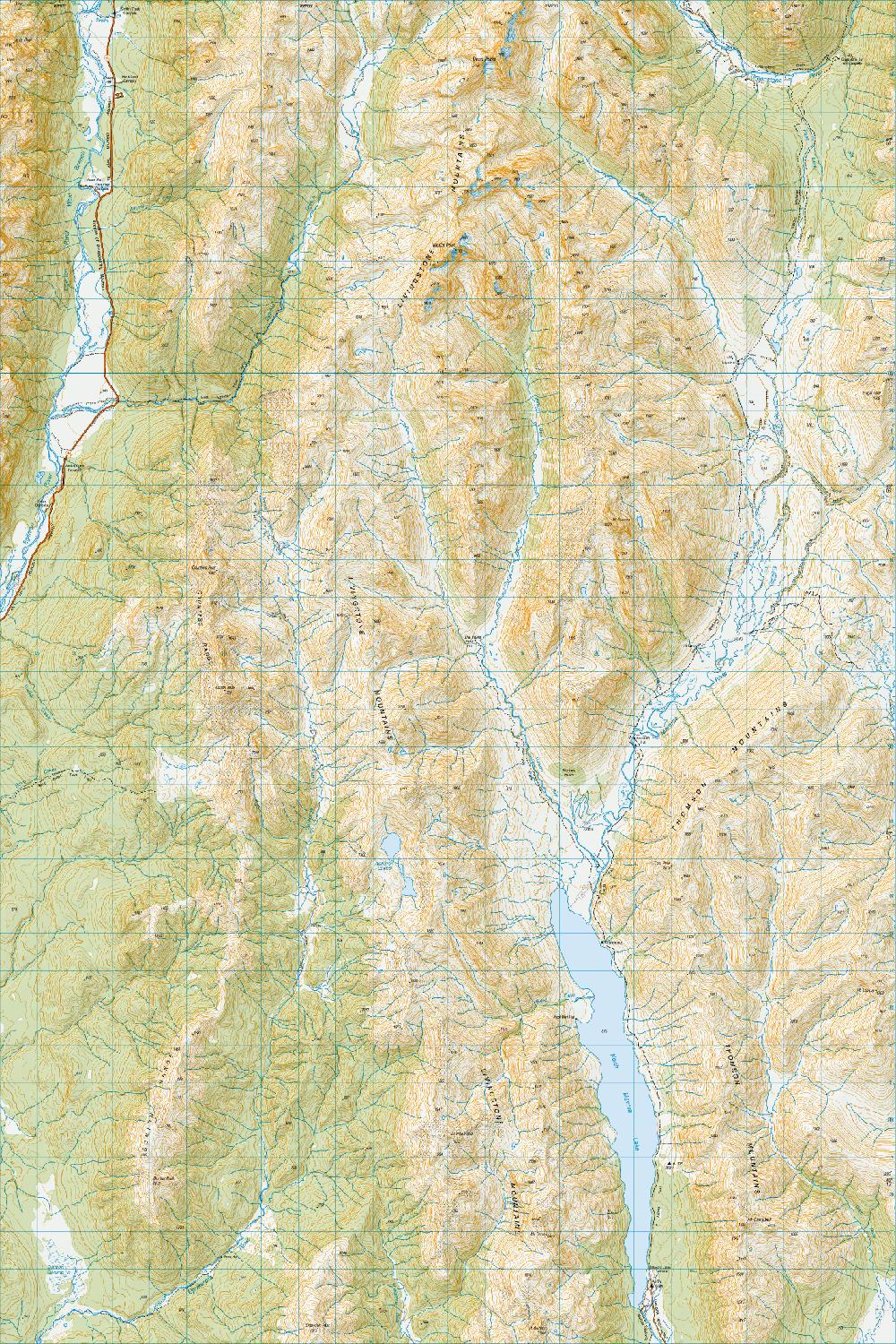 Topo map of North Mavora Lake