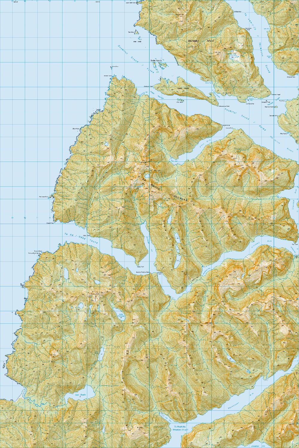 Topo map of Te Rā/Dagg Sound