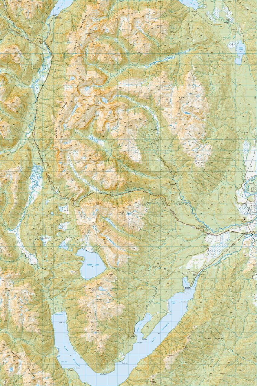Topo map of Lake Monowai
