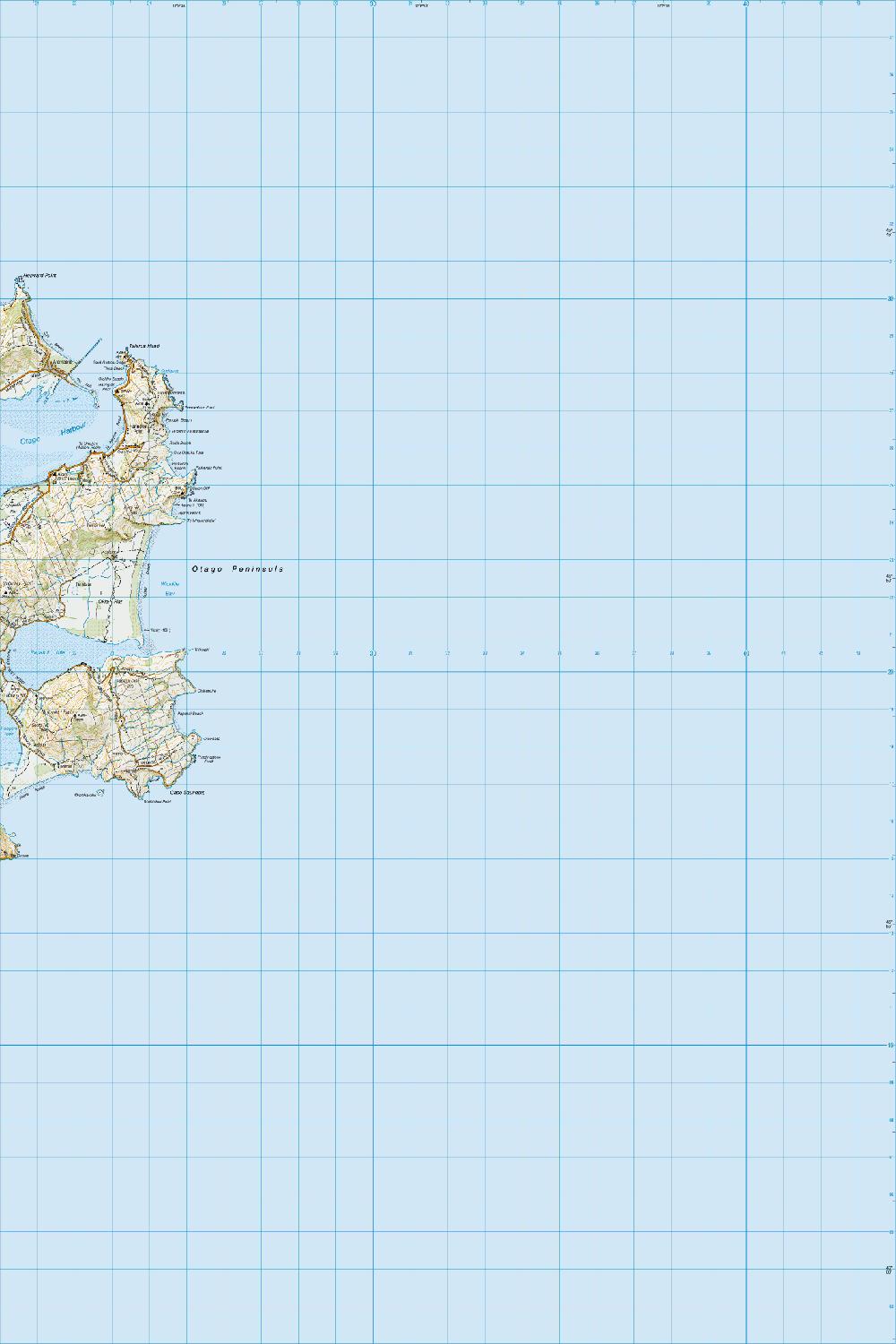 Topo map of Taiaroa Head