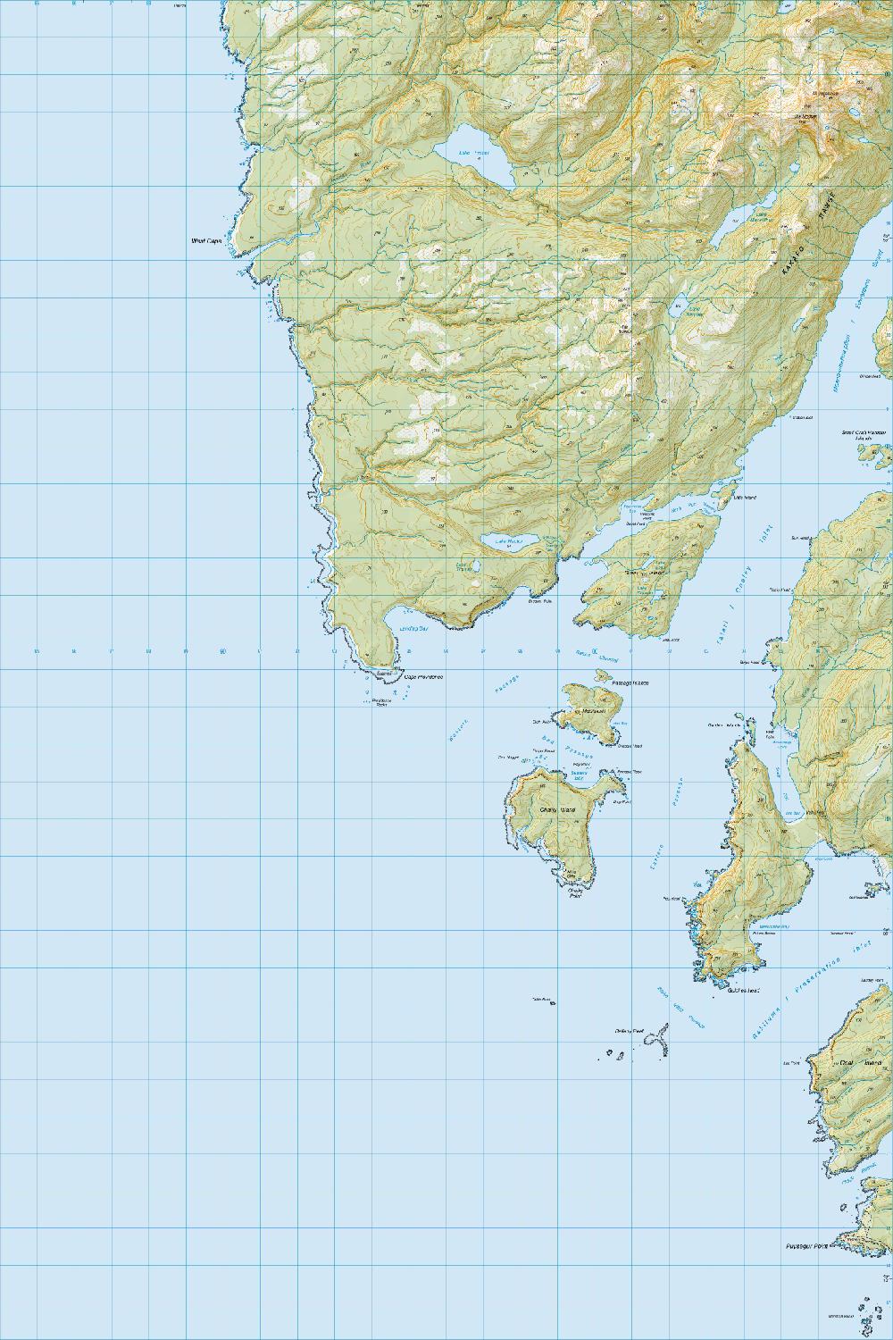 Topo map of West Cape