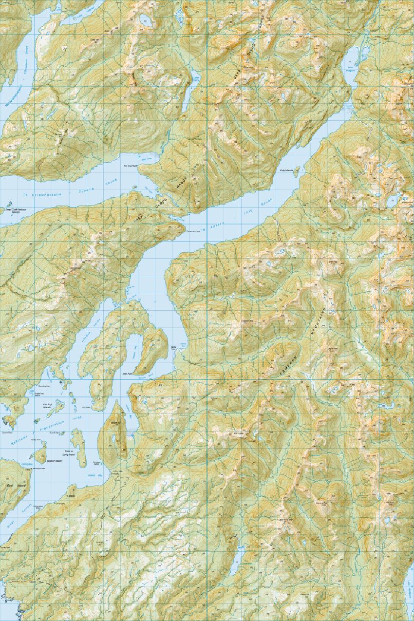 Topo map of Te Awaroa/Long Sound