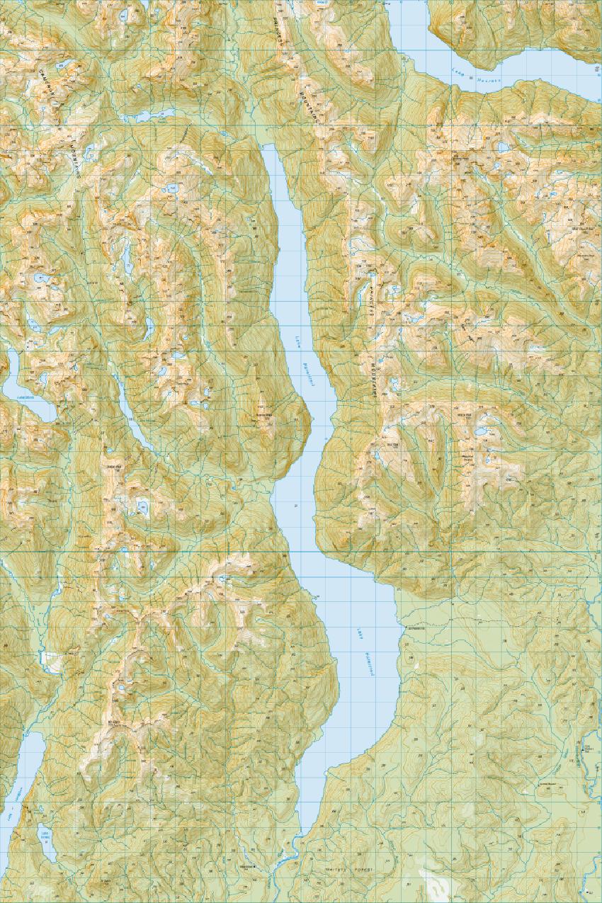 Topo map of Lake Poteriteri