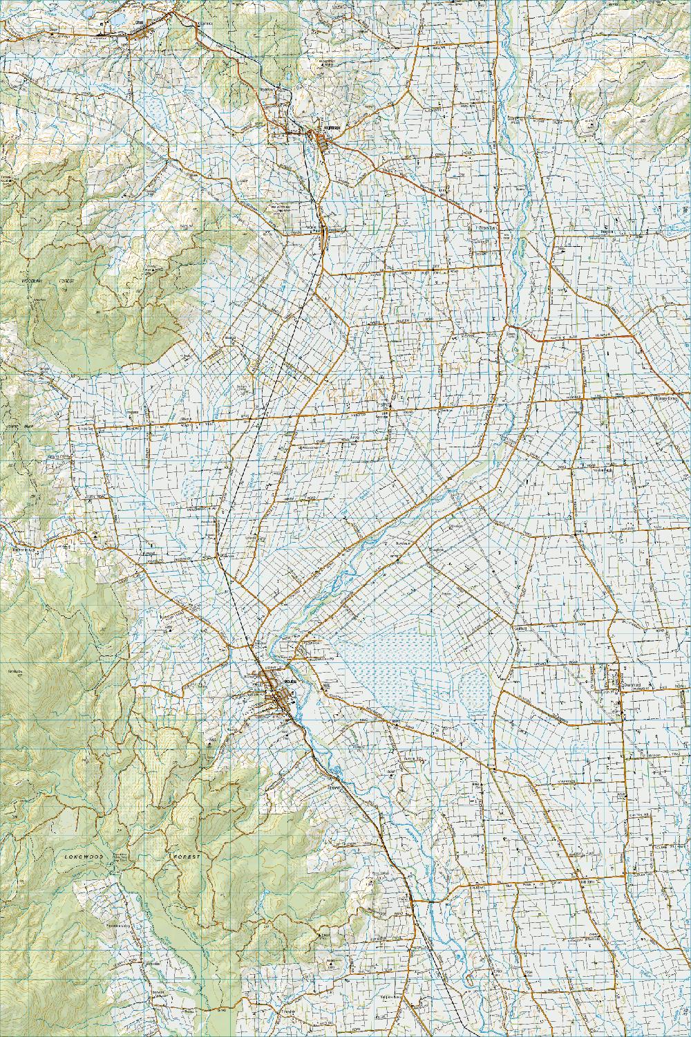 Topo map of Nightcaps