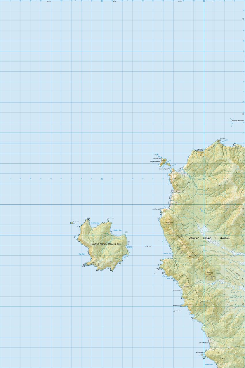 Topo map of Codfish Island / Whenua Hou