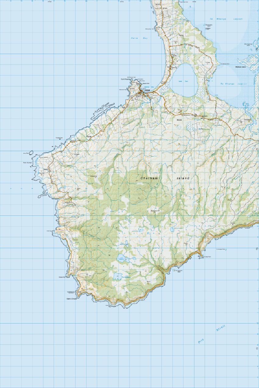 Topo map of Waitangi