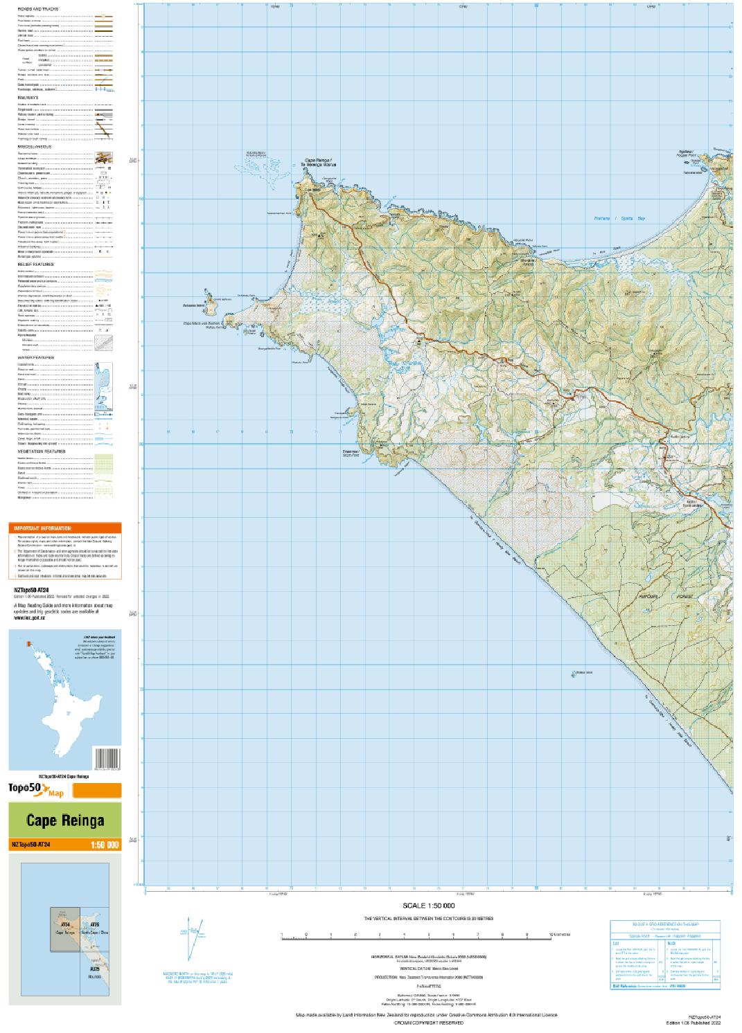 Topo map of Cape Reinga