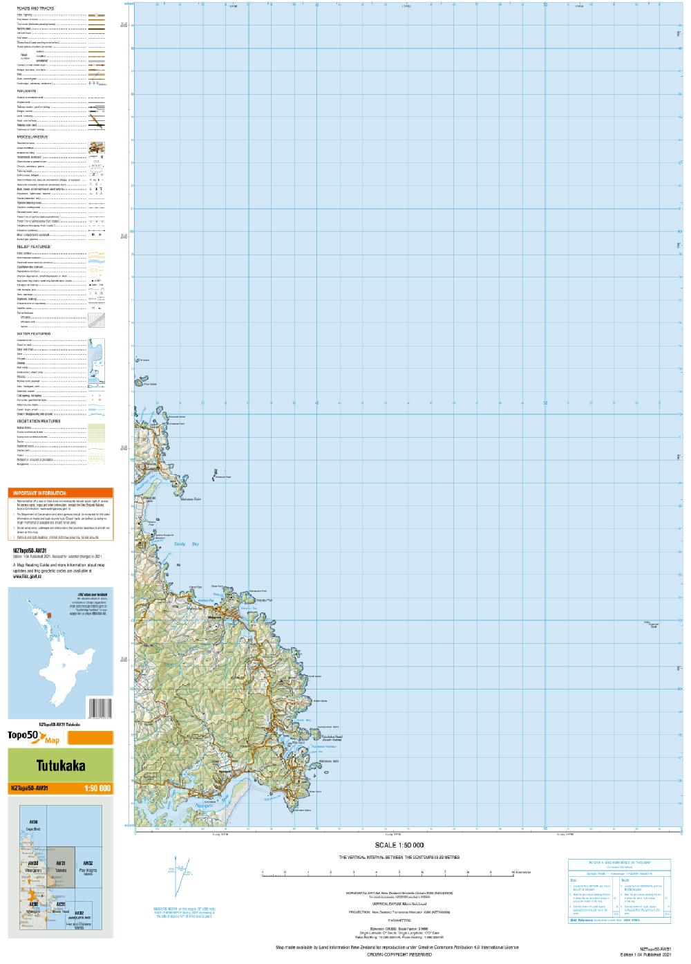 Topo map of Tutukaka