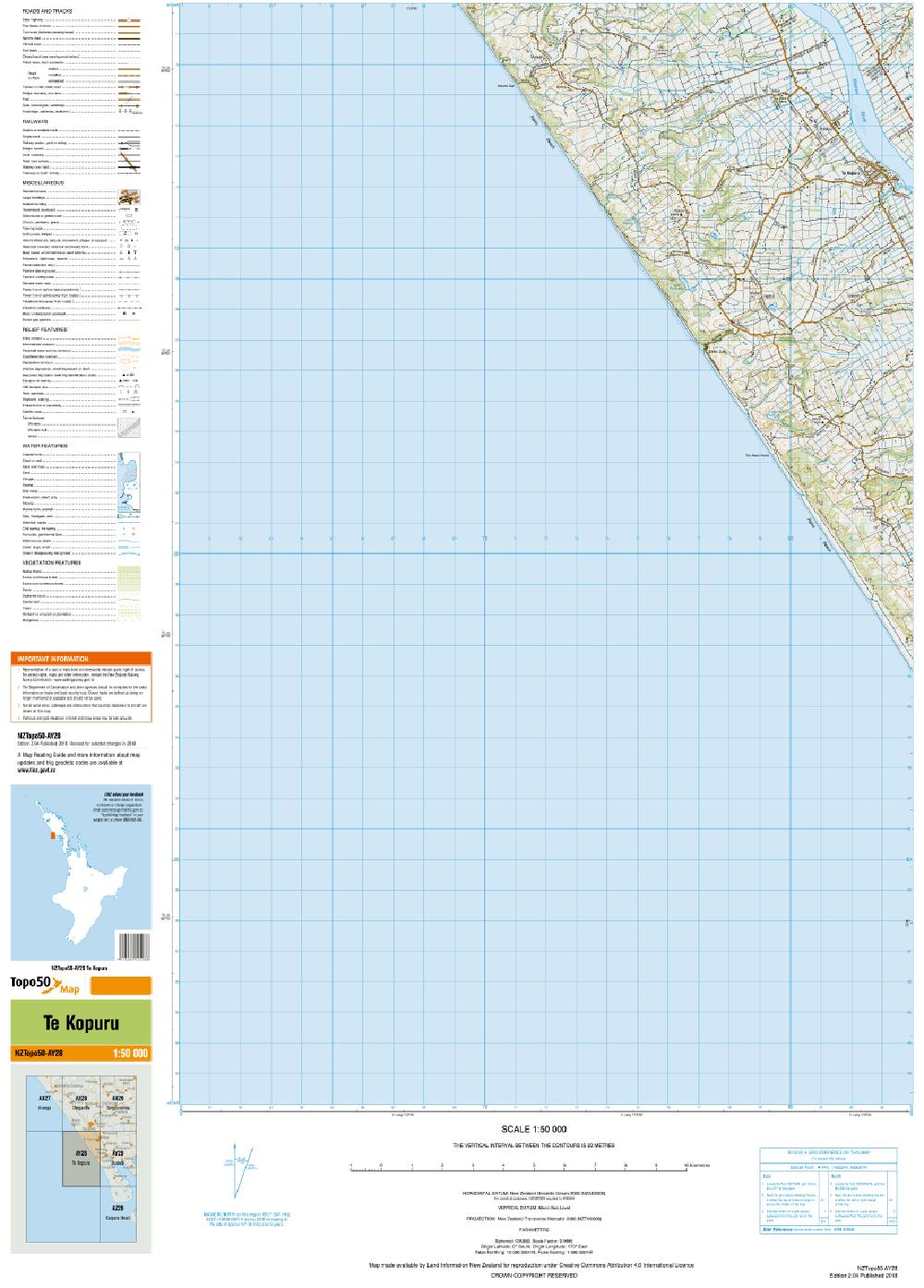 Topo map of Te Kopuru