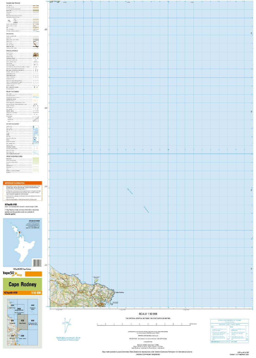 Topo map of Cape Rodney